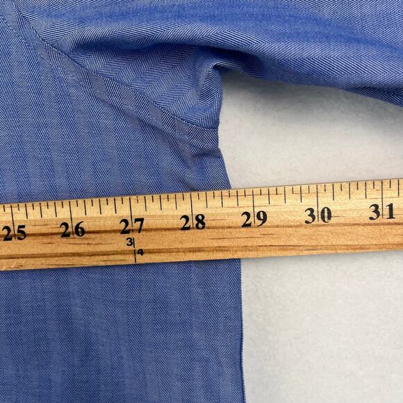 Collection by Michael Strahan Button Down Shirt Men’s 18 1/2 36/37 Blue Hrrngbn - Picture 7 of 9